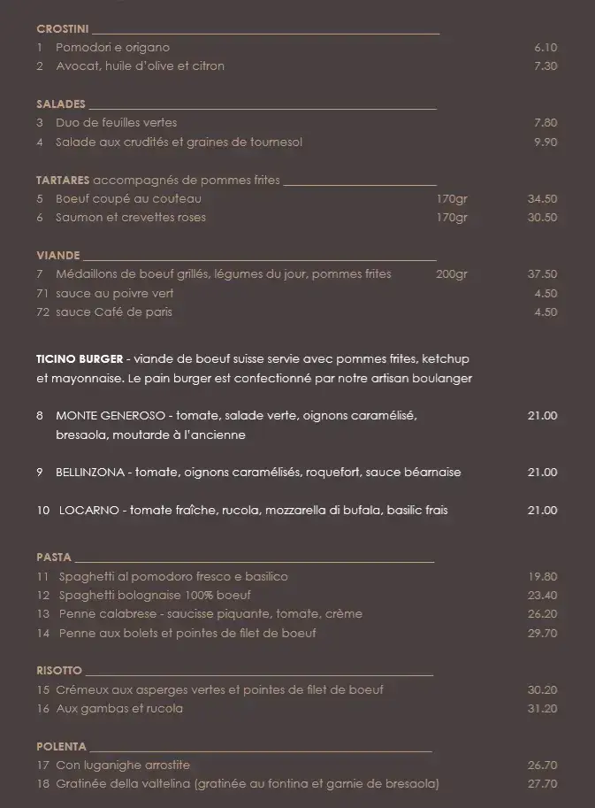Menu_Le Ticino - Restaurant Lausanne_Lausanne_image_1