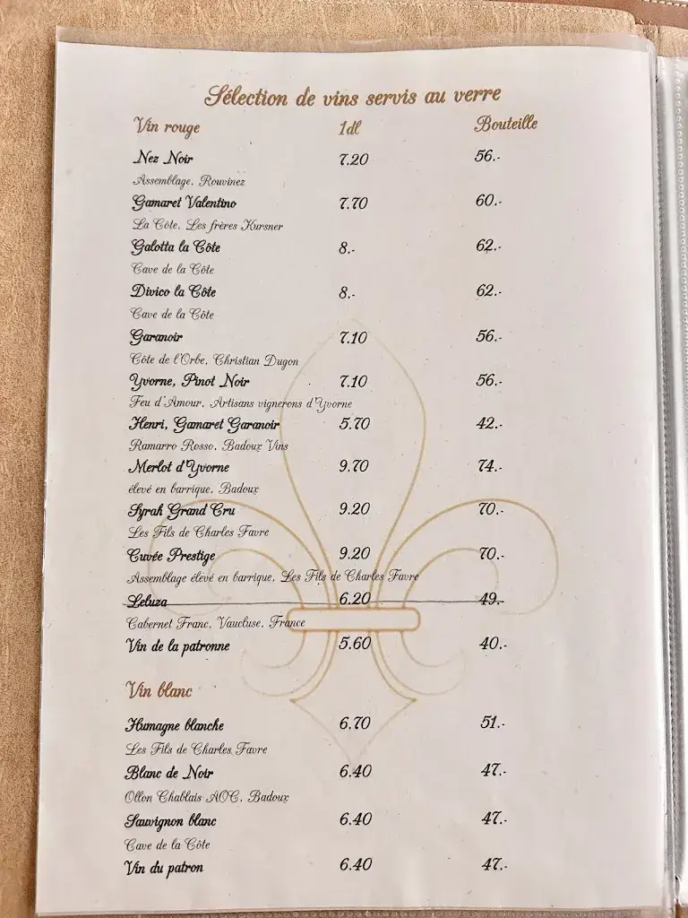 Auberge Fleur-de-Lys SA restaurant in Prilly