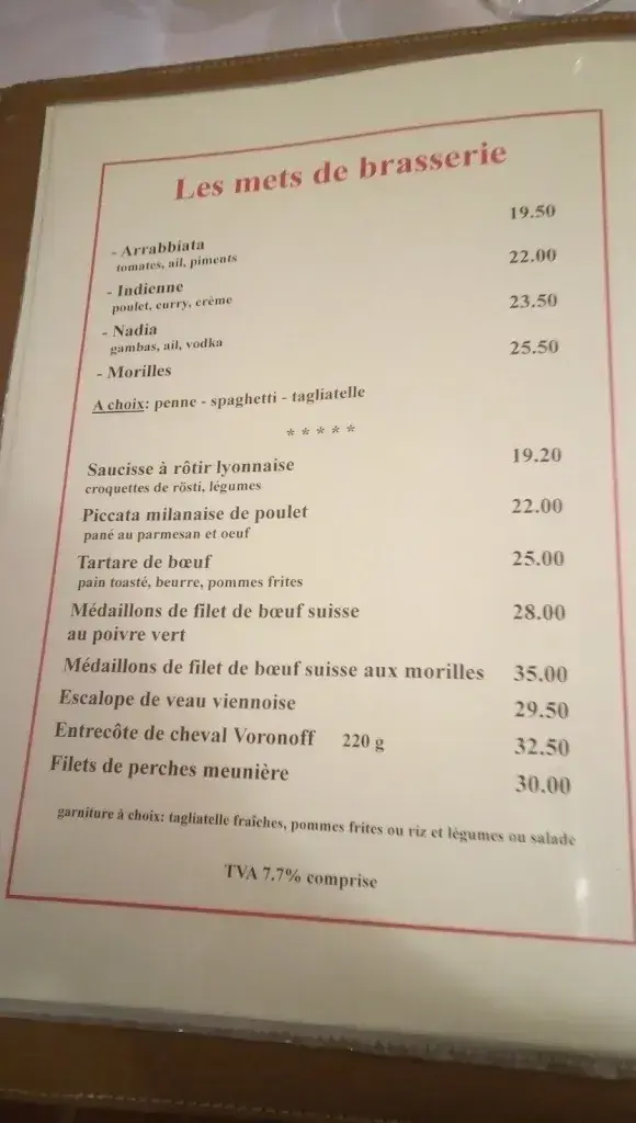 Menü_Brasserie de Malley_Lausanne_Bild_1