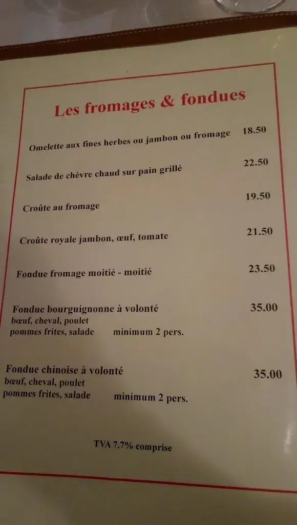 Menü_Brasserie de Malley_Lausanne_Bild_2