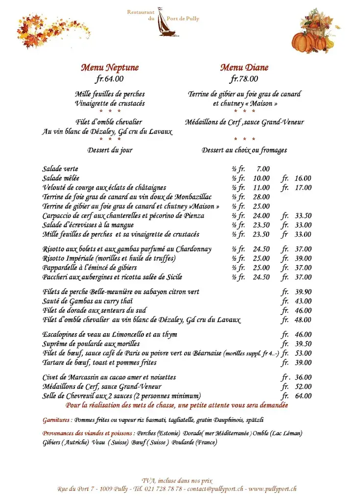 Menu_Restaurant du Port de Pully_Pully_immagine_2