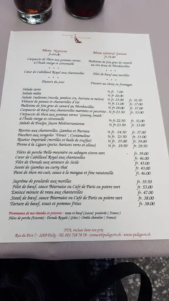 Menu_Restaurant du Port de Pully_Pully_immagine_4