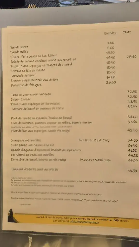 Les 11 Terres restaurant in Epesses