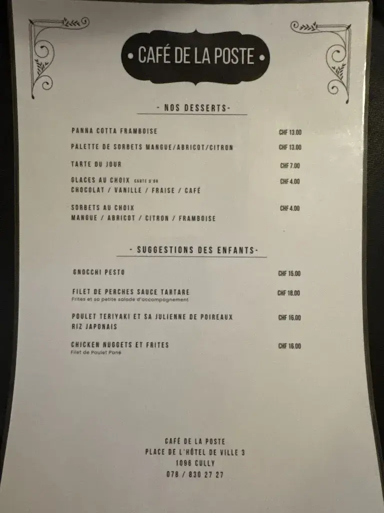 Menu_Café de la Poste à Cully_Cully_image_2
