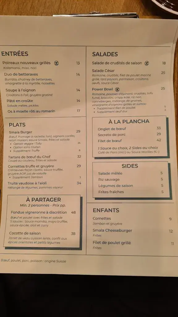 Menu_La Smala Brasserie_Bussigny_immagine_1