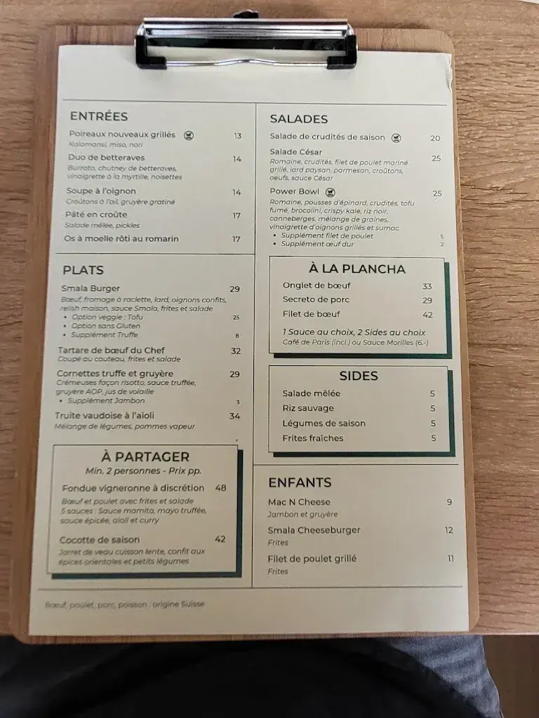 Menu_La Smala Brasserie_Bussigny_immagine_4