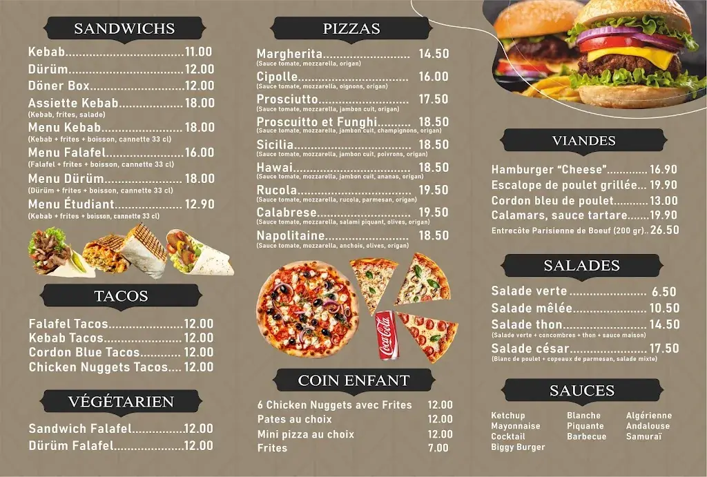 Tacos, Kebab, Restaurant, Pizza, Café de la chocolatière restaurant in Echandens