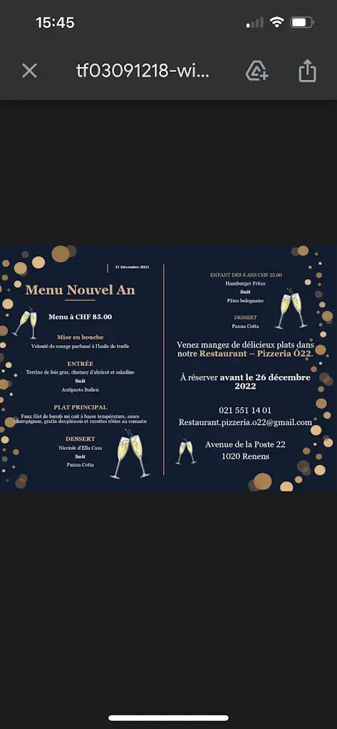 Menu_Restaurant Pizzeria ô22_Renens_image_2