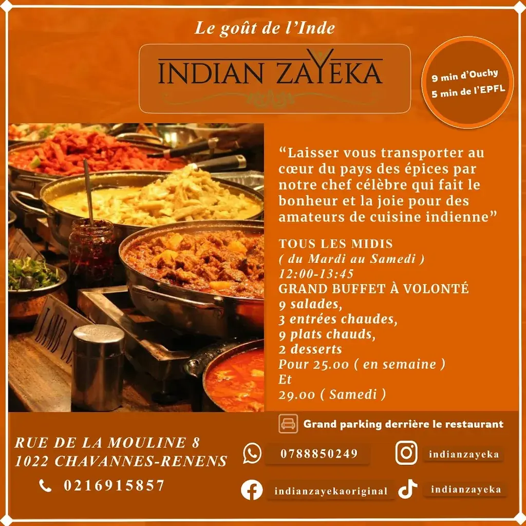 Menu_Indian Zayeka - Indien Restaurant_Chavannes-près-Renens_image_1