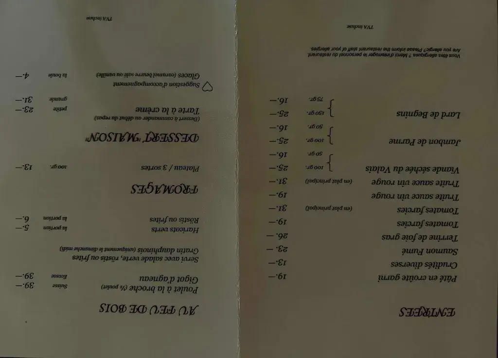 Menu_Auberge de Dully_Dully_imagen_4