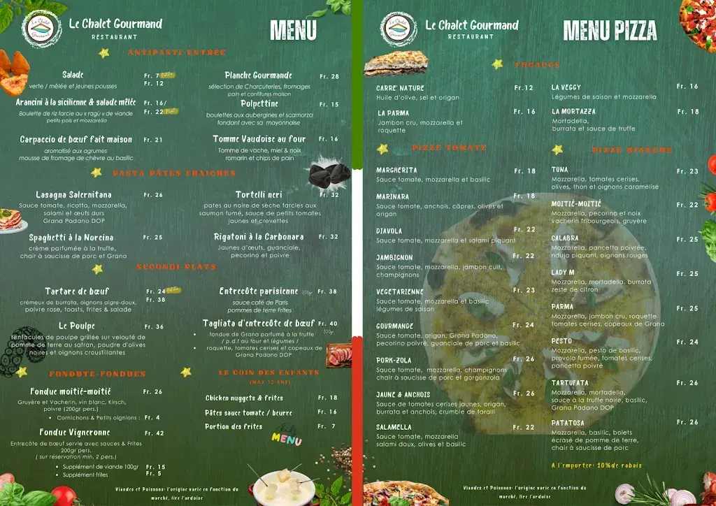 Le Chalet Gourmand Restaurant du Swin Golf_Lavigny_menu_image_1