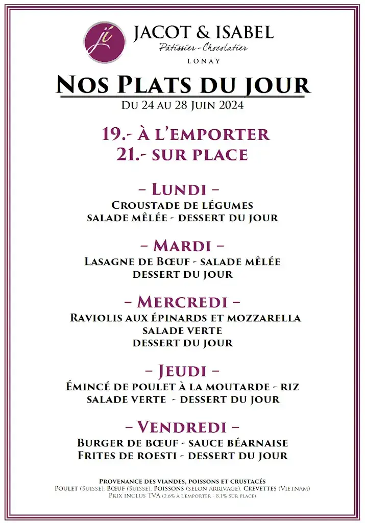 Menu_Jacot&Isabel Boulangerie-Pâtisserie-Chocolaterie_Lonay_image_2