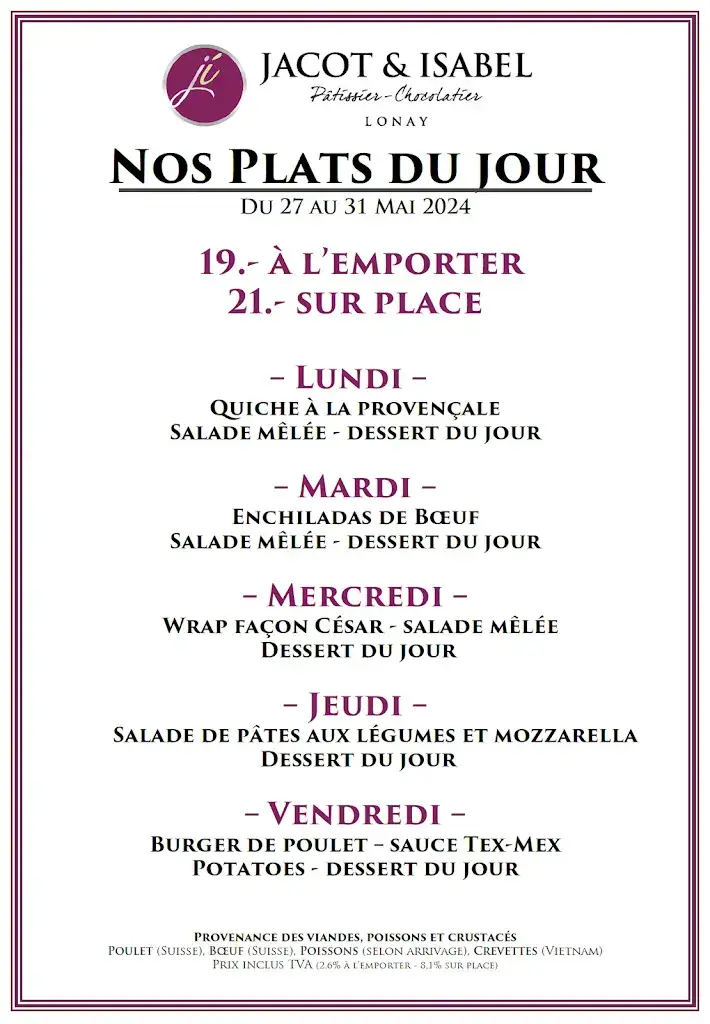Menu_Jacot&Isabel Boulangerie-Pâtisserie-Chocolaterie_Lonay_image_3