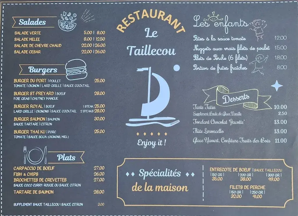 Menu_Restaurant LE TAILLECOU à Saint-Prex | Au bord du Lac Léman_Saint-Prex_image_2