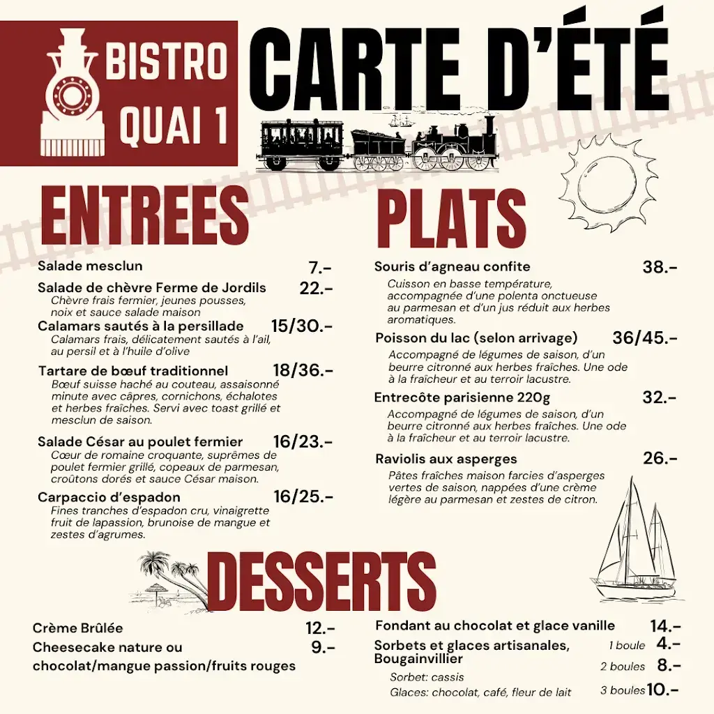 Bistro Quai 1 restaurant à Saint-Prex