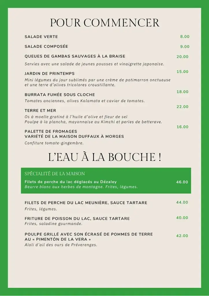 Hôtel Restaurant de La Plage restaurant à Préverenges