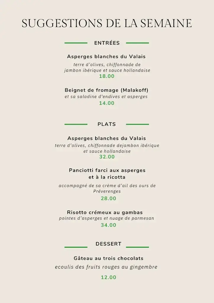 Menu_Hôtel Restaurant de La Plage_Préverenges_image_3