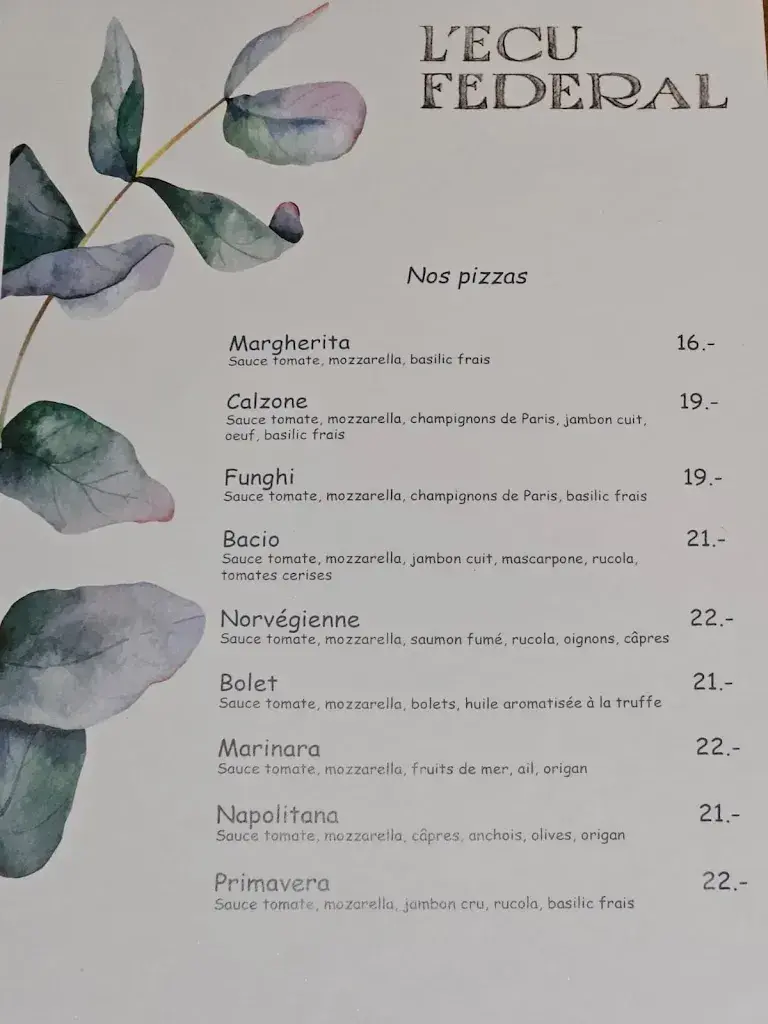 Menu_Restaurant de l'Ecu Fédéral_Bussy-Chardonney_image_1