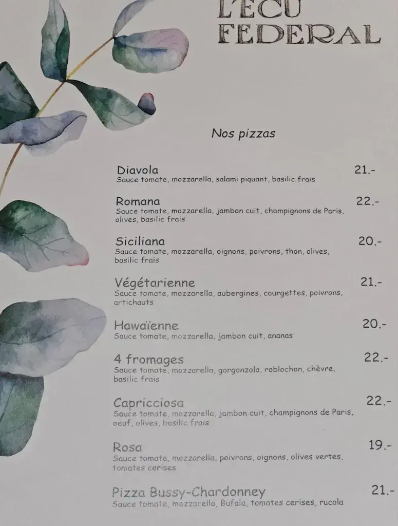 Menu_Restaurant de l'Ecu Fédéral_Bussy-Chardonney_image_2