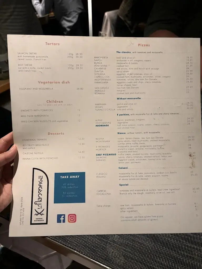 Menu_L'Abordage_Saint-Sulpice_immagine_1