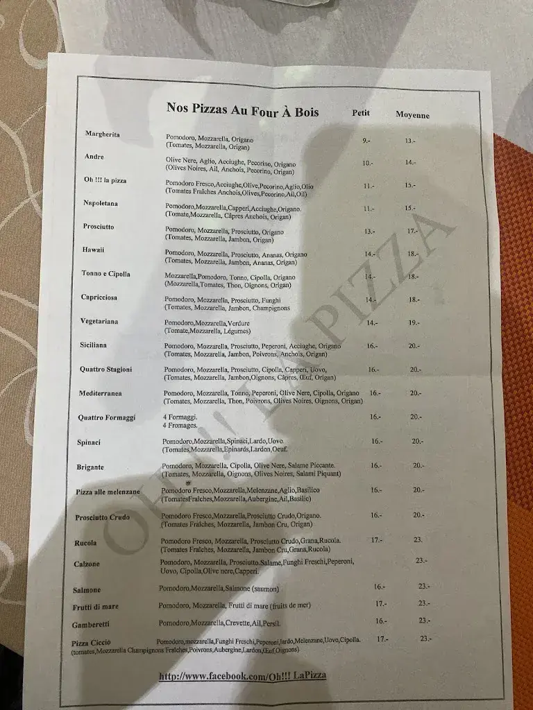 Oh !!! La Pizza_Moudon_menu_image_1