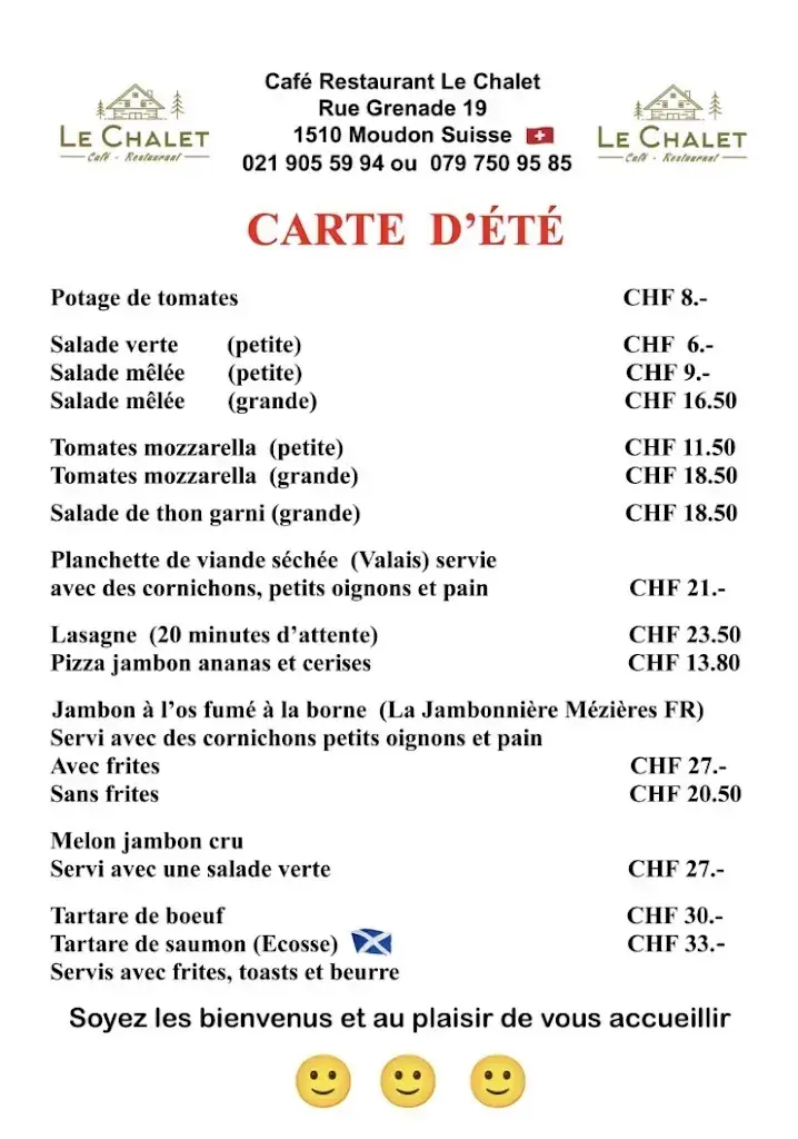 Café restaurant Le Chalet à Moudon Restaurant in Moudon