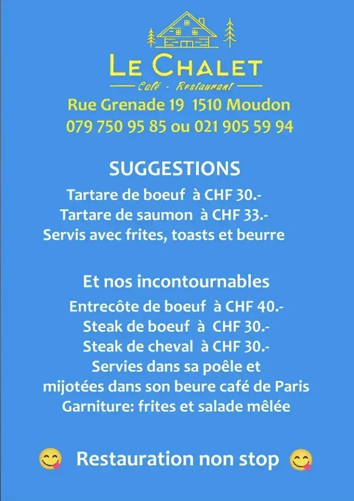 Menu_Café restaurant Le Chalet à Moudon_Moudon_image_3