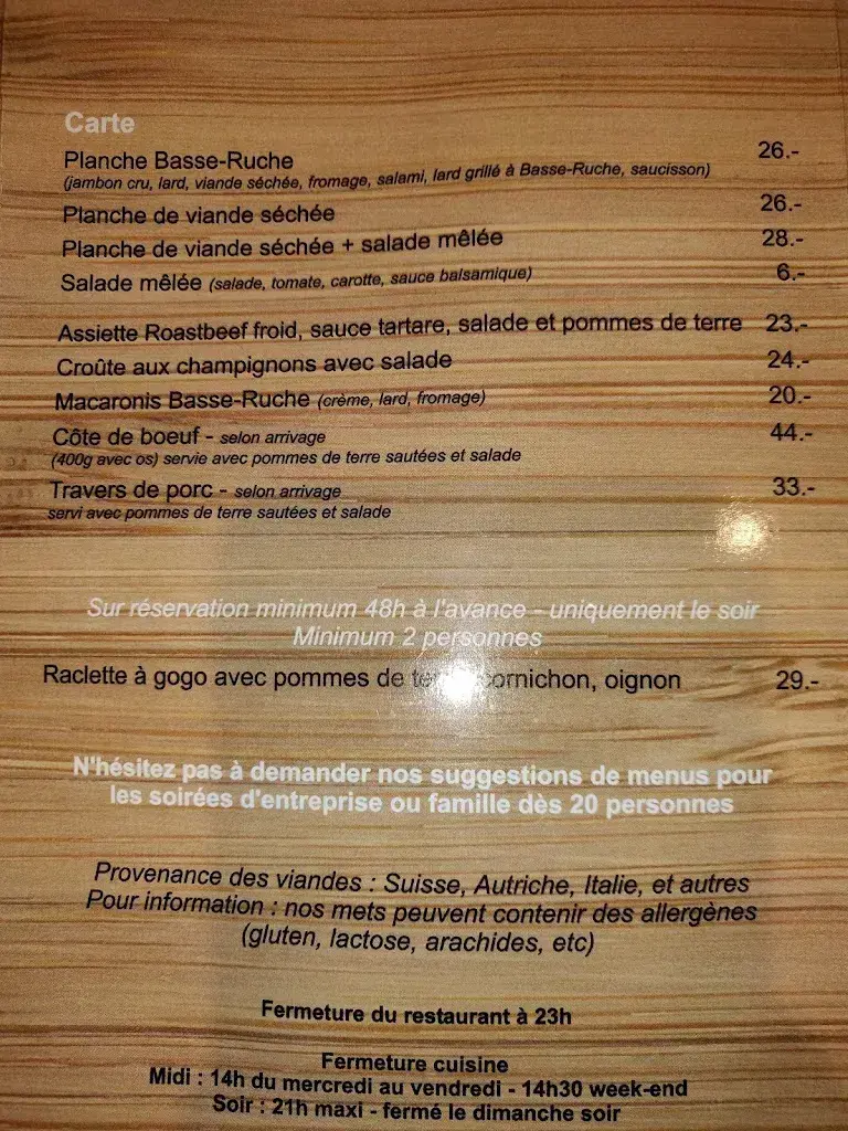 Menu_Restaurant d'alpage Basseruche Saint-Cergue_Saint-Cergue_image_2