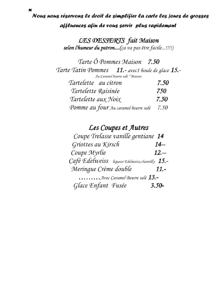 Menu_Refuge & Restaurant de la Trélasse_Saint-Cergue_image_4
