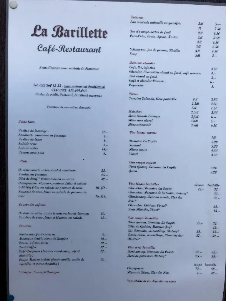 Menü_Restaurant La Barillette_Gingins_Bild_3