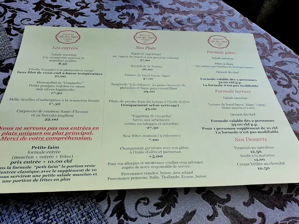 Menu_Restaurant La Semplicità_Crassier_immagine_2