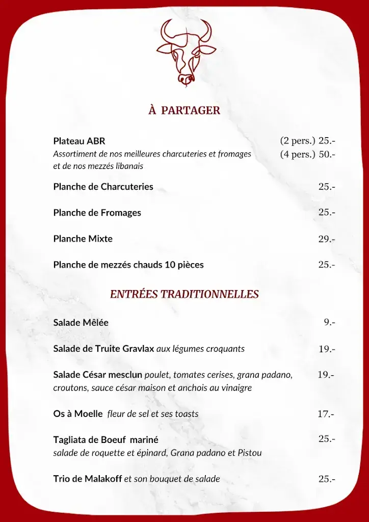 Menu_Au Boeuf Rouge - Restaurant & Auberge Crassier_Crassier_immagine_4