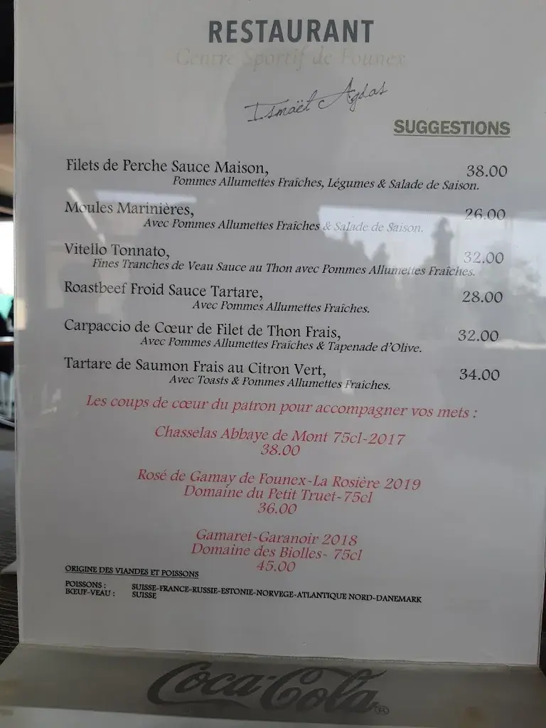 Menu_Restaurant du Centre Sportif de Founex_Founex_image_2