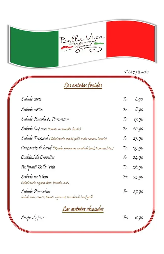 Menu_Restaurant Pizzeria Bella Vita Gland_Gland_image_4