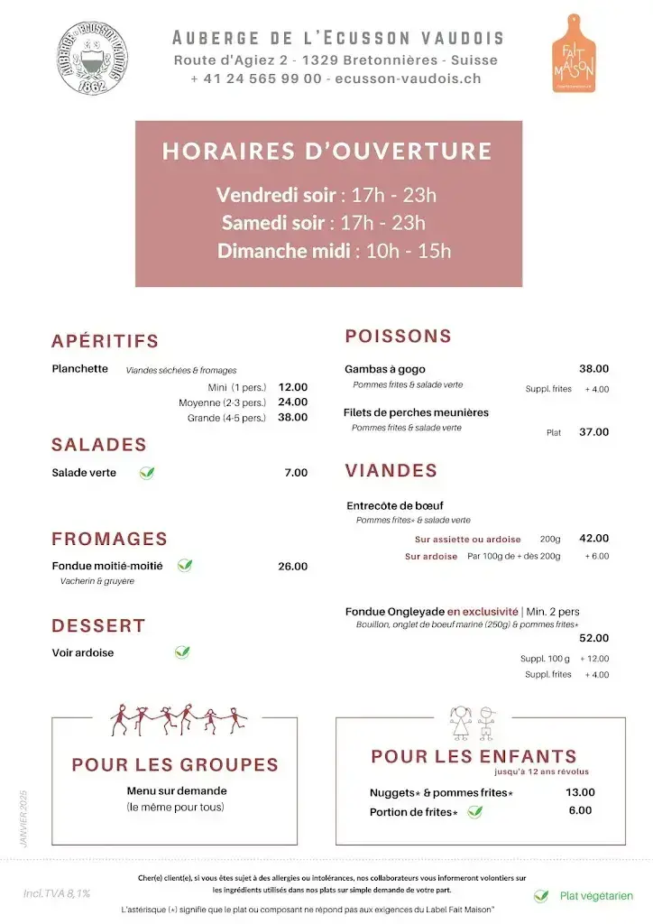 Auberge de l'Ecusson Vaudois de Bretonnières_Bretonnières_menu_image_1