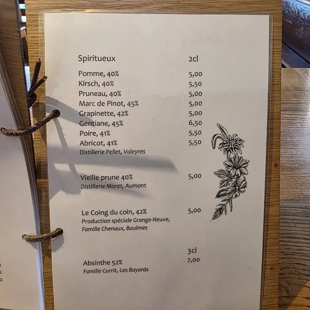 Menu_Chalet de Grange-Neuve - Famille Joseph_Baulmes_image_3