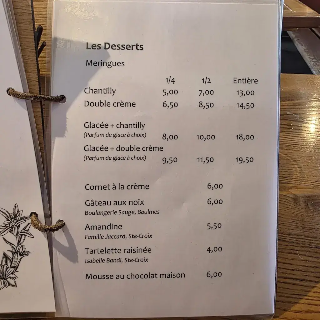 Menu_Chalet de Grange-Neuve - Famille Joseph_Baulmes_image_4
