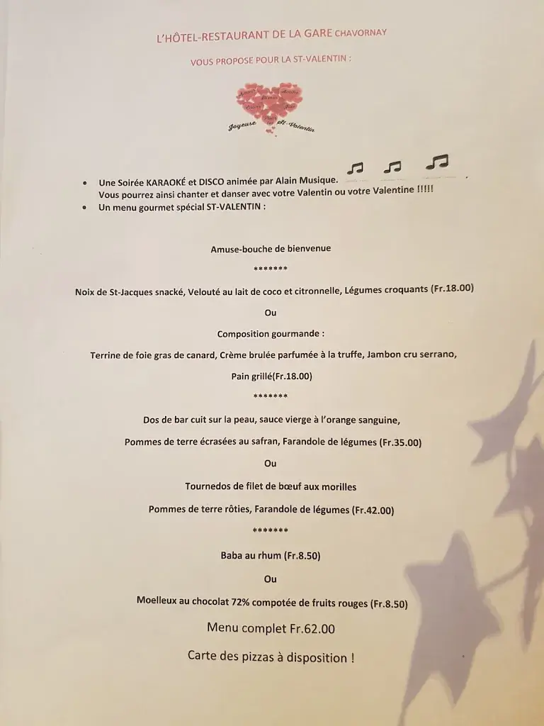 Menu_Hôtel de la gare Chavornay_Chavornay_image_2