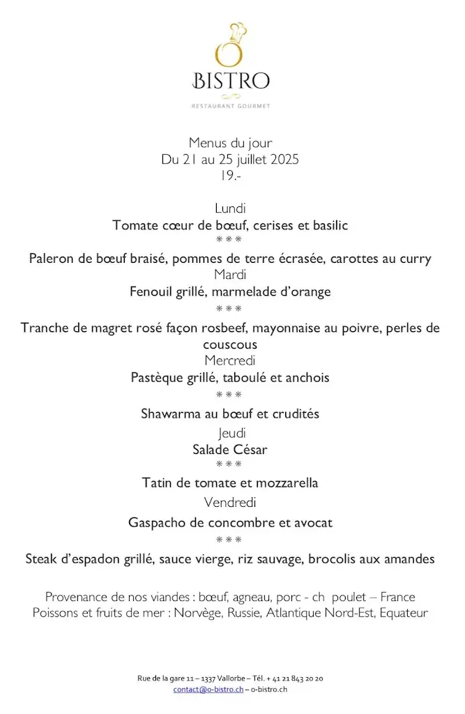 Ô Bistro ristorante a Vallorbe