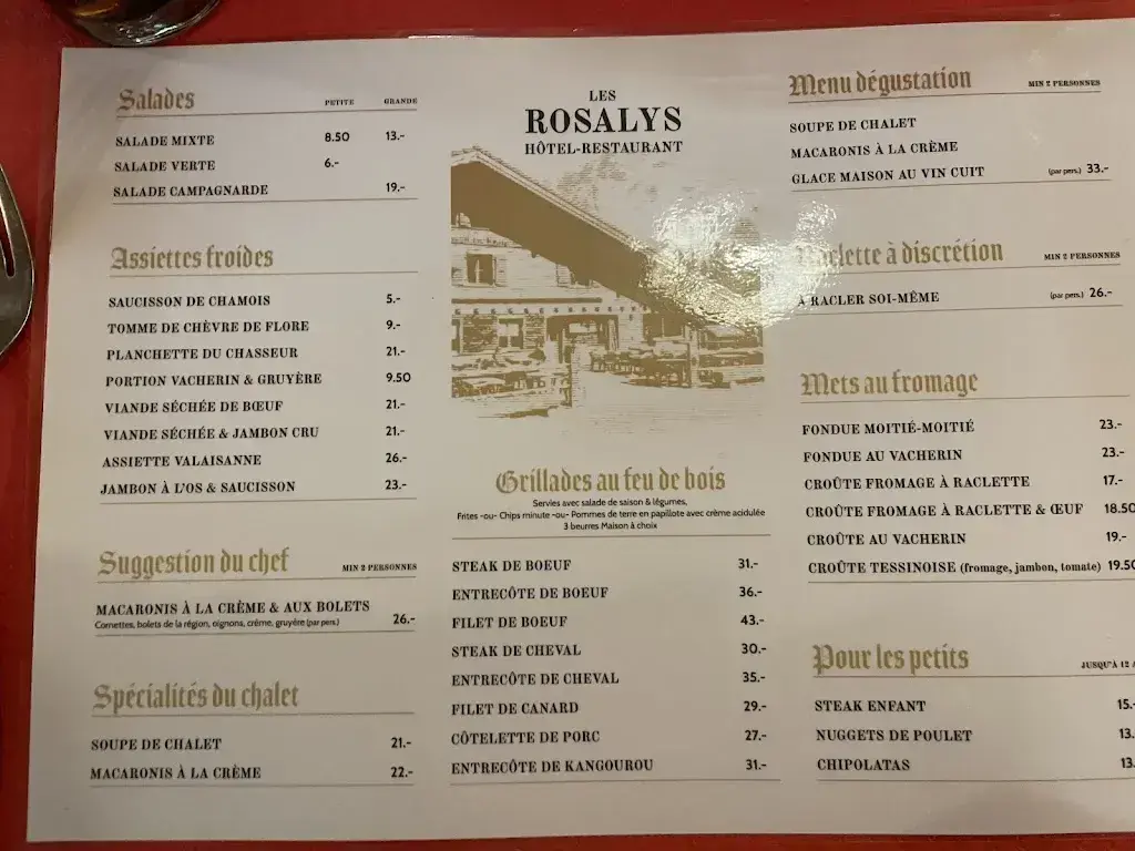Menü_Hôtel-Restaurant les Rosalys_Paccots_Bild_3