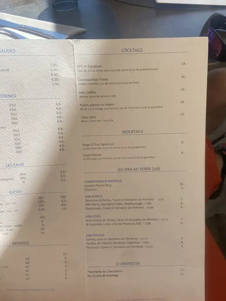 Menu_Le Deck By O'Five_Versoix_image_3