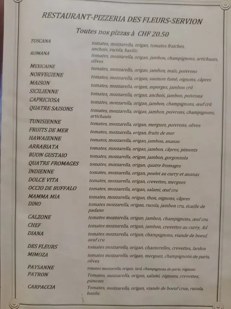 Menu_Restaurant Pizzeria des Fleurs_Servion_image_old_2