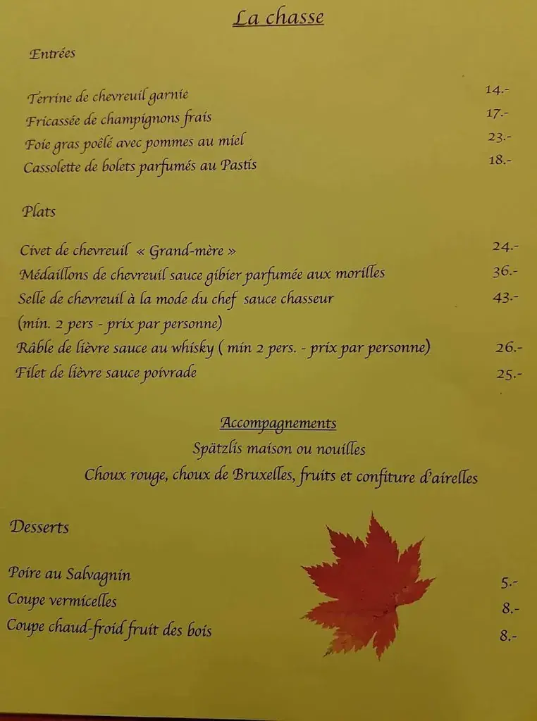Menu_Café restaurant Pizzeria de la Gare, Famille Patricia Brun Martins_Châtillens_immagine_2