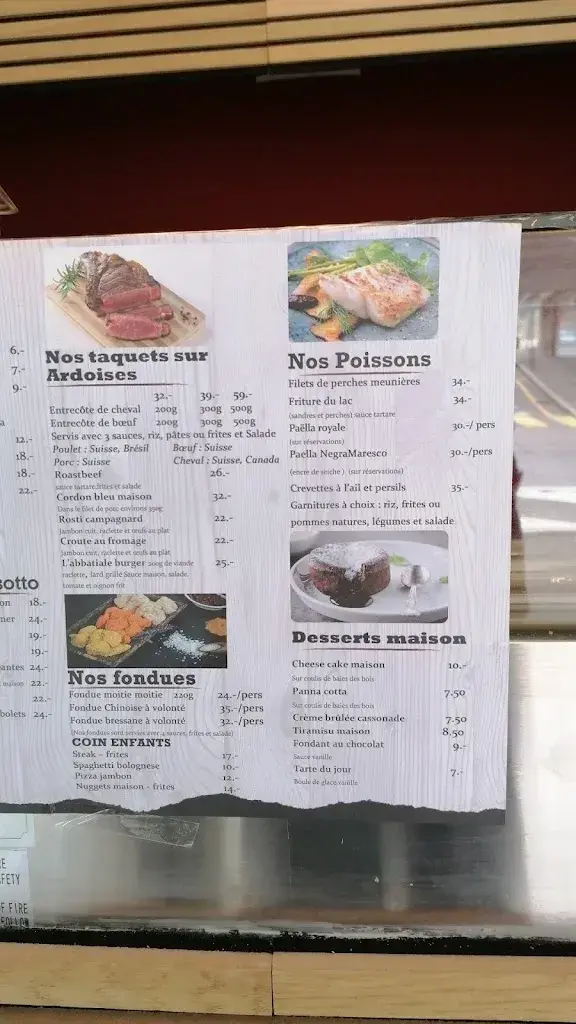 Brasserie Pizzeria de l'abbatiale - Payerne_Payerne_menu_image_1