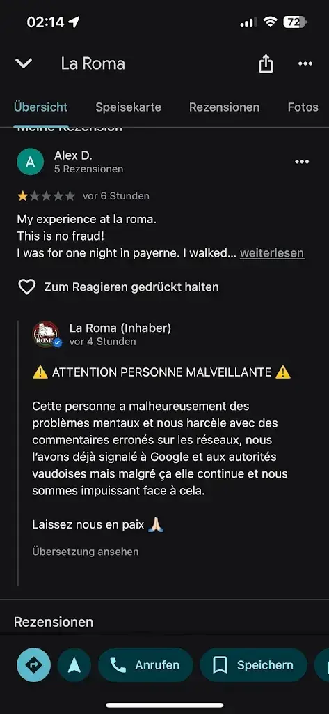 Alex D._La Roma_Payerne_review