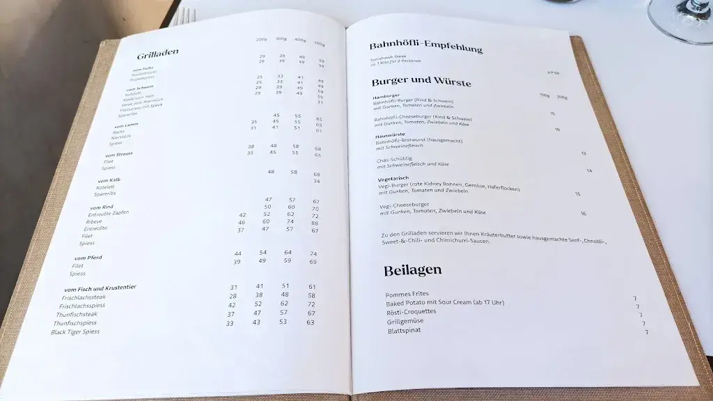 Menü_Steakhouse Bahnhof_Mettmenstetten_Bild_2