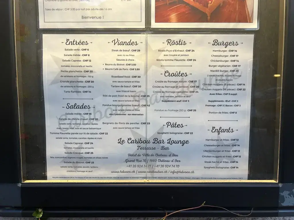 Menü_Caribou Bar Lounge_Château-d’Œx_Bild_3