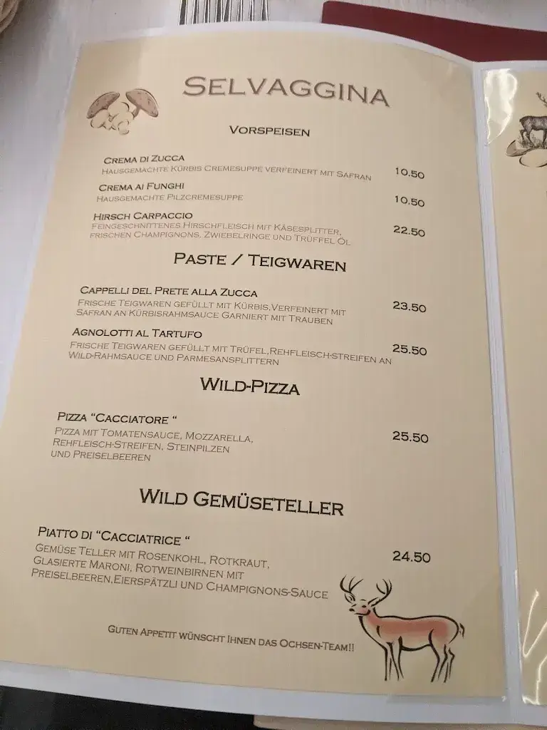 Menu_Gasthof zum Ochsen Restaurant Pizzeria_Düdingen_imagen_2