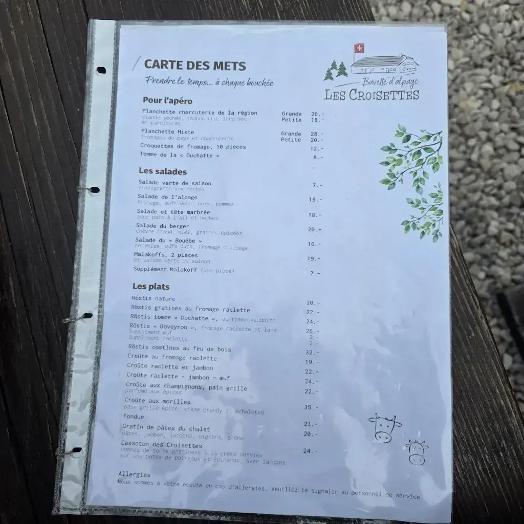 Restaurant Buvette d'Alpage les Croisettes_L'Abbaye_menu_image_1