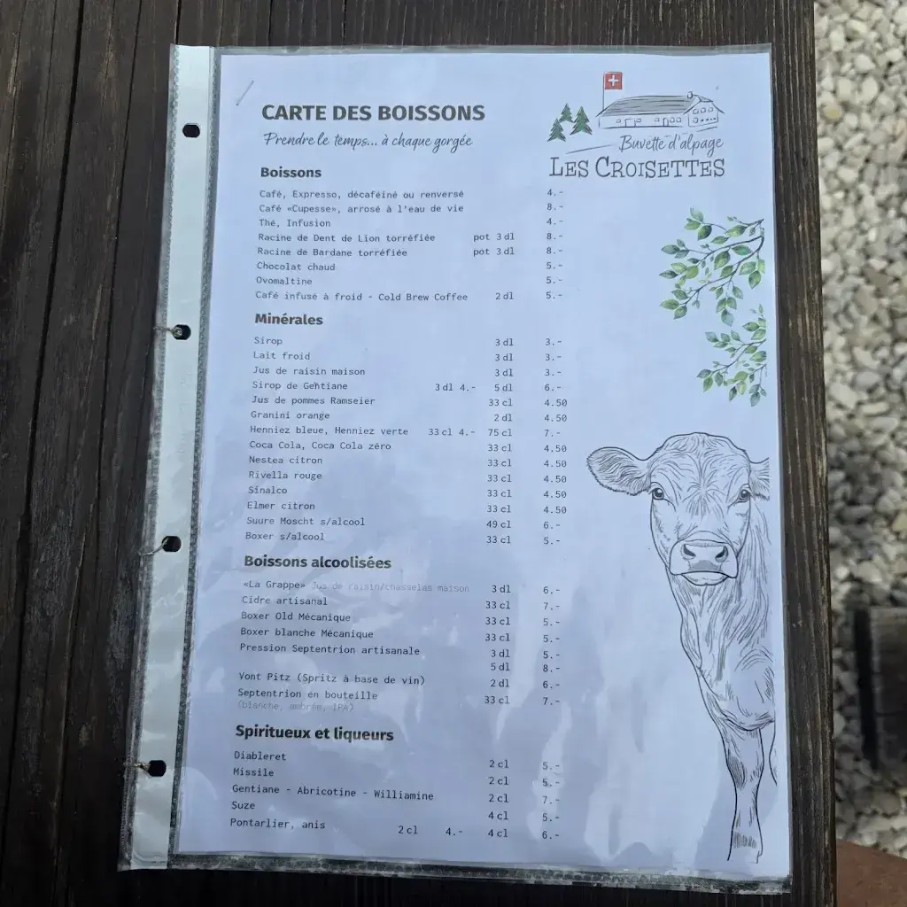 Menu_Restaurant Buvette d'Alpage les Croisettes_L'Abbaye_immagine_2